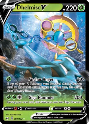 Dhelmise V 009 - Holofoil SWSH01 Sword & Shield Base Set - Ultra Rare
