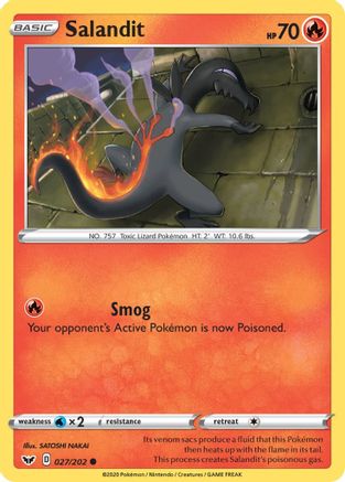 Salandit 027 SWSH01 Sword & Shield Base Set - Common
