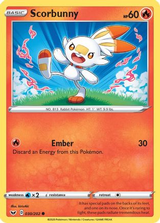 Scorbunny (030) (030) 030 SWSH01 Sword & Shield Base Set - Common