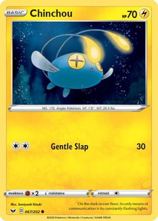 Chinchou (067) (067) 067 - Reverse Holofoil SWSH01 Sword & Shield Base Set - Common