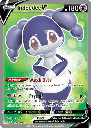 Indeedee V (Full Art) 192 - Holofoil SWSH01 Sword & Shield Base Set - Ultra Rare