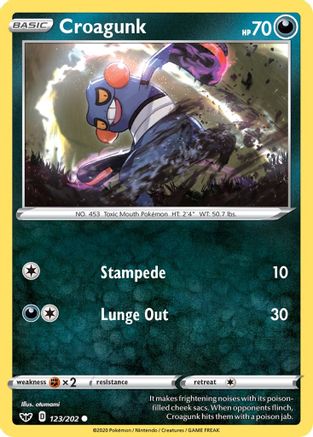 Croagunk 123 SWSH01 Sword & Shield Base Set - Common
