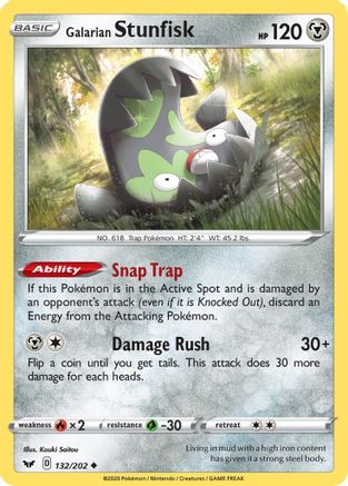 Galarian Stunfisk 132 SWSH01 Sword & Shield Base Set - Uncommon