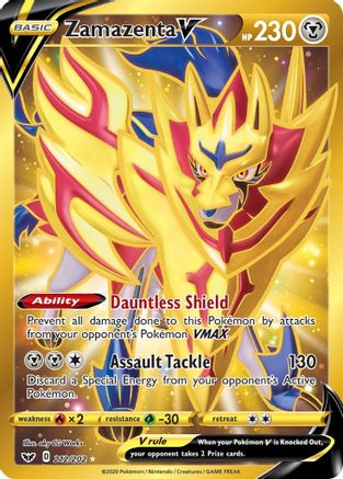 Zamazenta V (Secret) 212 - Holofoil SWSH01 Sword & Shield Base Set - Secret Rare