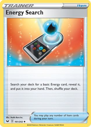 Energy Search 161 - Reverse Holofoil SWSH01 Sword & Shield Base Set - Uncommon