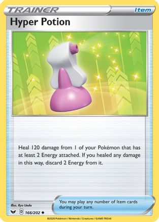 Hyper Potion 166 - Reverse Holofoil SWSH01 Sword & Shield Base Set - Uncommon