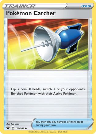 Pokemon Catcher 175 - Reverse Holofoil SWSH01 Sword & Shield Base Set - Uncommon