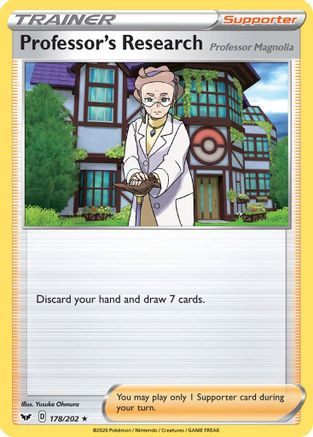Professor's Research 178 - Reverse Holofoil SWSH01 Sword & Shield Base Set - Holo Rare