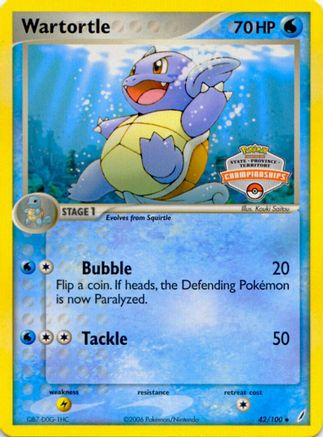 Wartortle - 42/100 (State Championships)/100 League & Championship Cards - Promo