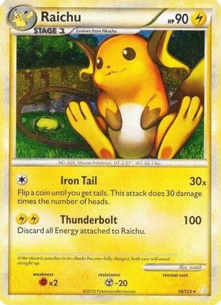 Raichu - 10/123 (Cracked Ice Holo)/123 - Holofoil Deck Exclusives - Holo Rare