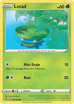Lotad 007 - Reverse Holofoil SWSH02 Rebel Clash - Common