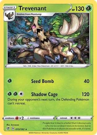 Trevenant - Reverse Holofoil SWSH02 Rebel Clash - Rare