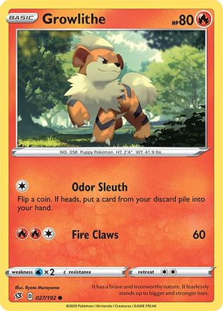 Growlithe 027 SWSH02 Rebel Clash - Common