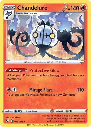 Chandelure 033 - Reverse Holofoil SWSH02 Rebel Clash - Holo Rare
