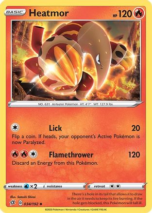 Heatmor/192 - Reverse Holofoil SWSH02 Rebel Clash - Uncommon