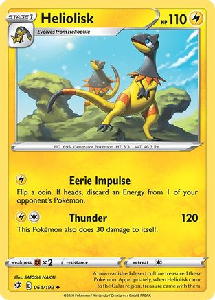 Heliolisk/192 - Reverse Holofoil SWSH02 Rebel Clash - Uncommon