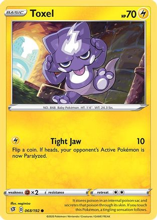 Toxel 068 - Reverse Holofoil SWSH02 Rebel Clash - Common