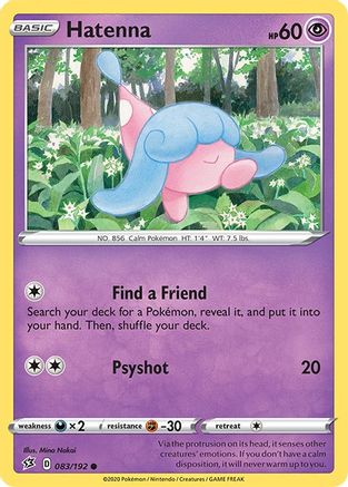 Hatenna 083 - Reverse Holofoil SWSH02 Rebel Clash - Common