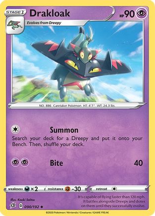 Drakloak 090 - Reverse Holofoil SWSH02 Rebel Clash - Uncommon