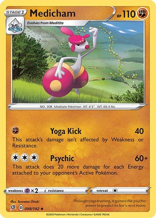 Medicham - Reverse Holofoil SWSH02 Rebel Clash - Uncommon