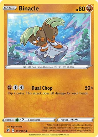Binacle 103 - Reverse Holofoil SWSH02 Rebel Clash - Common