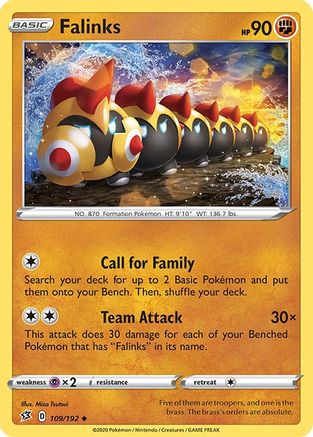 Falinks 109 - Reverse Holofoil SWSH02 Rebel Clash - Uncommon
