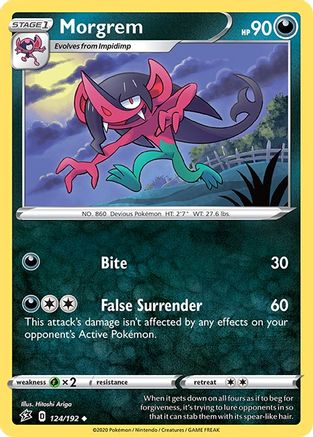 Morgrem 124 - Reverse Holofoil SWSH02 Rebel Clash - Uncommon