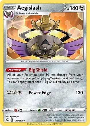 Aegislash 135 - Reverse Holofoil SWSH02 Rebel Clash - Rare