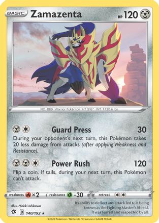 Zamazenta - 140/192 (Cracked Ice Holo)/192 - Holofoil Deck Exclusives - Holo Rare