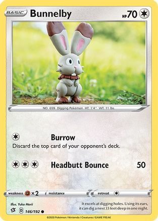 Bunnelby 146 - Reverse Holofoil SWSH02 Rebel Clash - Common