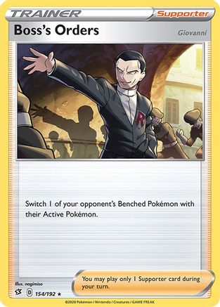 Boss's Orders 154 - Reverse Holofoil SWSH02 Rebel Clash - Holo Rare