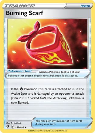 Burning Scarf 155 - Reverse Holofoil SWSH02 Rebel Clash - Uncommon