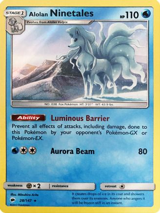 Alolan Ninetales (Water Web Holo) 028/147 - Holofoil Miscellaneous Cards & Products - Holo Rare