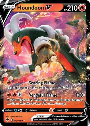 Houndoom V 021 - Holofoil SWSH03 Darkness Ablaze - Ultra Rare