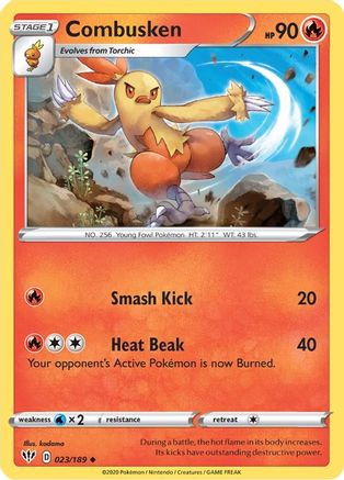 Combusken 023 SWSH03 Darkness Ablaze - Uncommon