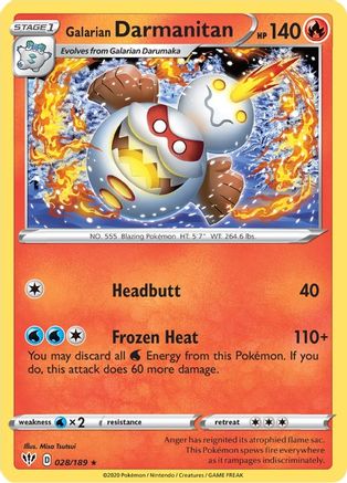 Galarian Darmanitan (28) (28) 028 - Reverse Holofoil SWSH03 Darkness Ablaze - Rare