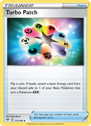 Turbo Patch 172 - Reverse Holofoil SWSH03 Darkness Ablaze - Uncommon