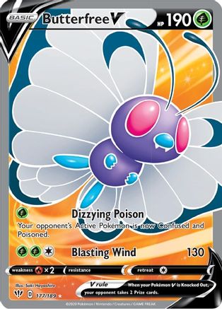 Butterfree V (Full Art) 177 - Holofoil SWSH03 Darkness Ablaze - Ultra Rare