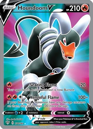 Houndoom V (Full Art) 178 - Holofoil SWSH03 Darkness Ablaze - Ultra Rare