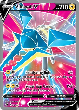Vikavolt V (Full Art) 180 - Holofoil SWSH03 Darkness Ablaze - Ultra Rare