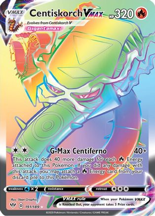 Centiskorch VMAX (Secret) 191 - Holofoil SWSH03 Darkness Ablaze - Secret Rare