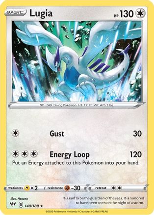 Lugia 140 - Reverse Holofoil SWSH03 Darkness Ablaze - Rare