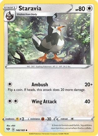 Staravia 146 SWSH03 Darkness Ablaze - Uncommon