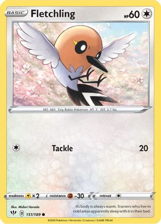 Fletchling 151 SWSH03 Darkness Ablaze - Common