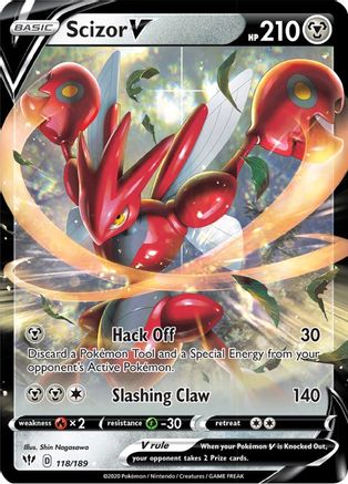 Scizor V 118 - Holofoil SWSH03 Darkness Ablaze - Ultra Rare