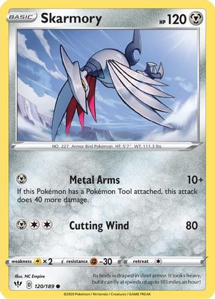 Skarmory 120 SWSH03 Darkness Ablaze - Common