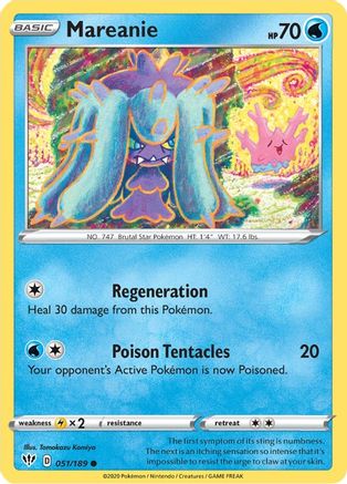 Mareanie 051 - Reverse Holofoil SWSH03 Darkness Ablaze - Common