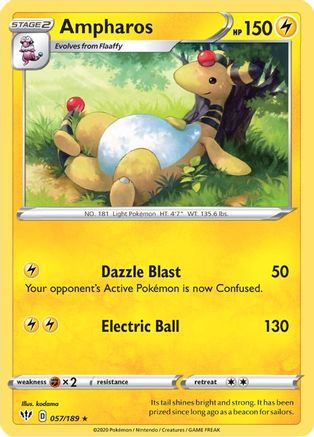 Ampharos 057 SWSH03 Darkness Ablaze - Rare