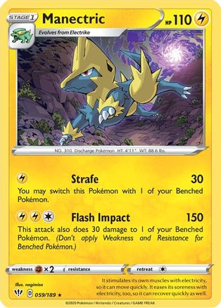 Manectric 059 - Reverse Holofoil SWSH03 Darkness Ablaze - Rare