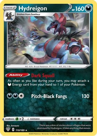 Hydreigon 110 SWSH03 Darkness Ablaze - Rare